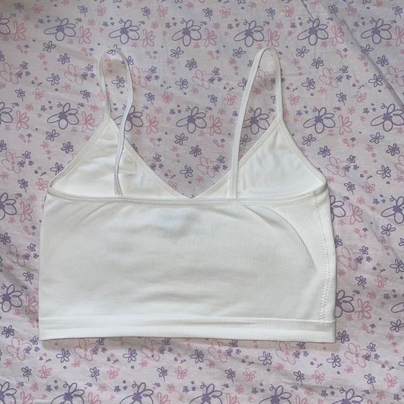 Garage cropped white spaghetti strap tank top - Picture 2 of 3